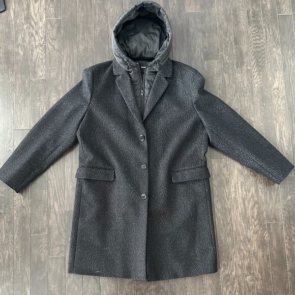 Express Other - Black & Grey Express XL Men's Jacket with zip-in hooded bib